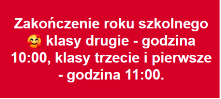 Zakończenie roku 2024/2025